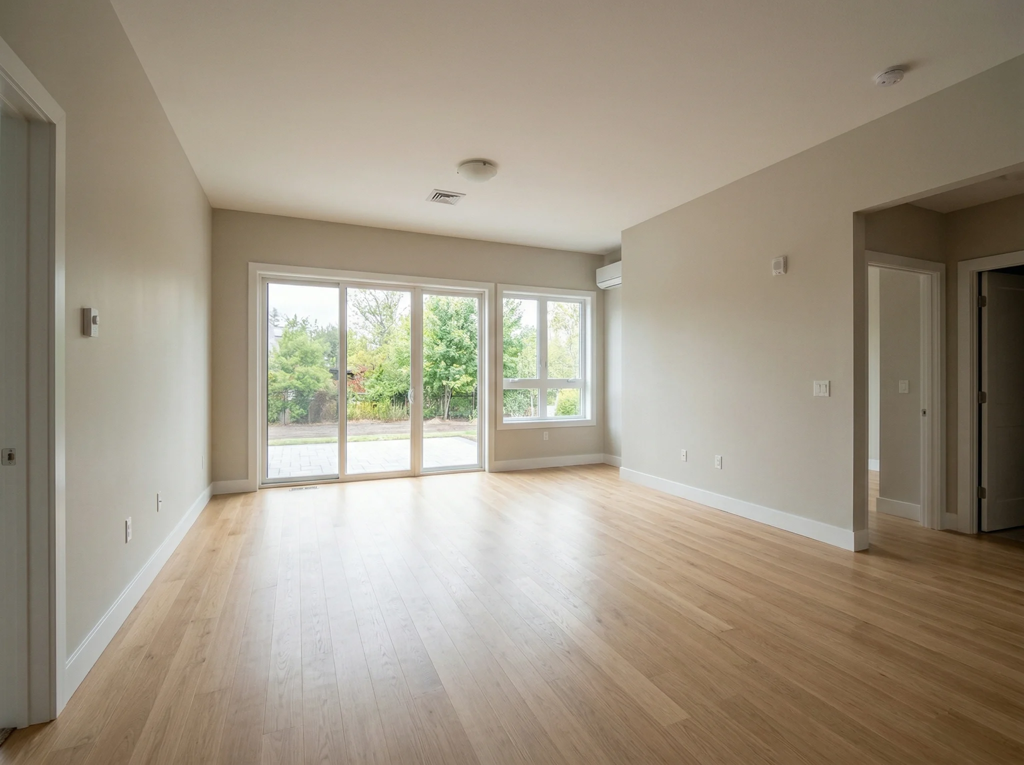 Bare living room before AI home design
